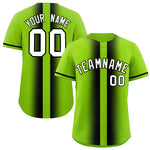 Custom Neon Green Black Lapel Gradient Fashion Baseball Jersey | BuyFootballJersey