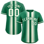 Custom Kelly Green Cream Lapel Gradient Fashion Baseball Jersey | BuyFootballJersey