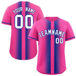 Custom Pink Royal Lapel Gradient Fashion Baseball Jersey | BuyFootballJersey