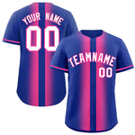 Custom Royal Pink Lapel Gradient Fashion Baseball Jersey | BuyFootballJersey
