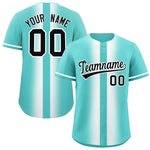 Custom Bright Green White Lapel Gradient Fashion Baseball Jersey | BuyFootballJersey
