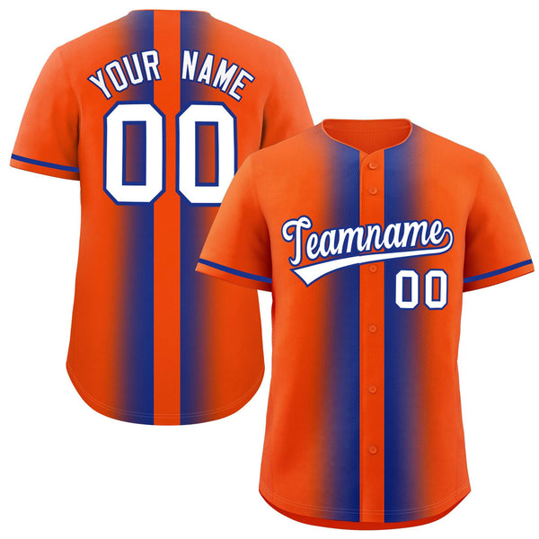 Custom Orange Royal Lapel Gradient Fashion Baseball Jersey | BuyFootballJersey