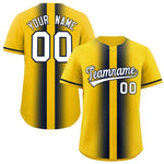 Custom Gold Navy Lapel Gradient Fashion Baseball Jersey | BuyFootballJersey
