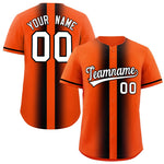 Custom Orange Black Lapel Gradient Fashion Baseball Jersey | BuyFootballJersey