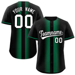 Custom Black Kelly Green Lapel Gradient Fashion Baseball Jersey | BuyFootballJersey