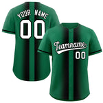 Custom Kelly Green Black Lapel Gradient Fashion Baseball Jersey | BuyFootballJersey