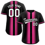 Custom Black Pink Lapel Gradient Fashion Baseball Jersey | BuyFootballJersey