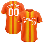 Custom Orange Gold Lapel Gradient Fashion Baseball Jersey | BuyFootballJersey