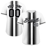 Custom White Black Lapel Gradient Fashion Baseball Jersey | BuyFootballJersey