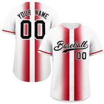 Custom White Red Lapel Gradient Fashion Baseball Jersey | BuyFootballJersey