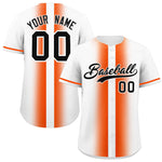 Custom White Orange Lapel Gradient Fashion Baseball Jersey | BuyFootballJersey
