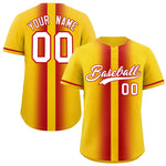 Custom Gold Red Lapel Gradient Fashion Baseball Jersey | BuyFootballJersey