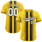 Custom Gold Navy Lapel Gradient Fashion Baseball Jersey | BuyFootballJersey