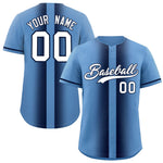 Custom Light Blue Navy Lapel Gradient Fashion Baseball Jersey | BuyFootballJersey