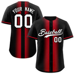 Custom Black Red Lapel Gradient Fashion Baseball Jersey | BuyFootballJersey
