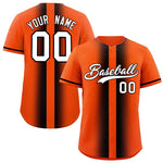 Custom Orange Black Lapel Gradient Fashion Baseball Jersey | BuyFootballJersey