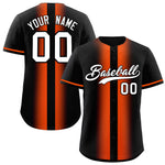 Custom Black Orange Lapel Gradient Fashion Baseball Jersey | BuyFootballJersey