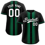 Custom Black Kelly Green Lapel Gradient Fashion Baseball Jersey | BuyFootballJersey