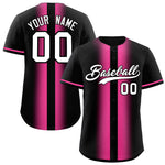 Custom Black Pink Lapel Gradient Fashion Baseball Jersey | BuyFootballJersey
