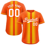 Custom Orange Gold Lapel Gradient Fashion Baseball Jersey | BuyFootballJersey