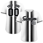 Custom White Black Lapel Gradient Fashion Baseball Jersey | BuyFootballJersey