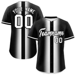 Custom Black White Lapel Gradient Fashion Baseball Jersey | BuyFootballJersey