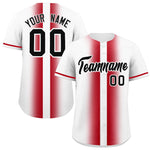 Custom White Red Lapel Gradient Fashion Baseball Jersey | BuyFootballJersey