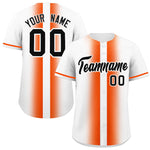 Custom White Orange Lapel Gradient Fashion Baseball Jersey | BuyFootballJersey