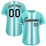 Custom Bright Green White Lapel Gradient Fashion Baseball Jersey | BuyFootballJersey