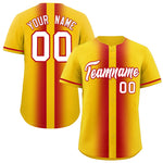 Custom Gold Red Lapel Gradient Fashion Baseball Jersey | BuyFootballJersey