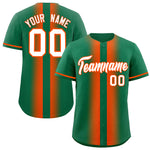 Custom Kelly Green Orange Lapel Gradient Fashion Baseball Jersey | BuyFootballJersey