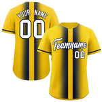 Custom Gold Navy Lapel Gradient Fashion Baseball Jersey | BuyFootballJersey