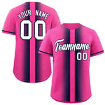 Custom Pink Navy Lapel Gradient Fashion Baseball Jersey | BuyFootballJersey