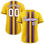 Custom Gold Purple Lapel Gradient Fashion Baseball Jersey | BuyFootballJersey