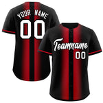 Custom Black Red Lapel Gradient Fashion Baseball Jersey | BuyFootballJersey