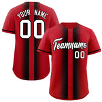Custom Red Black Lapel Gradient Fashion Baseball Jersey | BuyFootballJersey