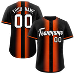 Custom Black Orange Lapel Gradient Fashion Baseball Jersey | BuyFootballJersey