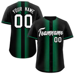Custom Black Kelly Green Lapel Gradient Fashion Baseball Jersey | BuyFootballJersey