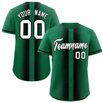 Custom Kelly Green Black Lapel Gradient Fashion Baseball Jersey | BuyFootballJersey