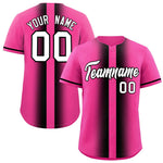 Custom Pink Black Lapel Gradient Fashion Baseball Jersey | BuyFootballJersey