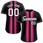 Custom Black Pink Lapel Gradient Fashion Baseball Jersey | BuyFootballJersey