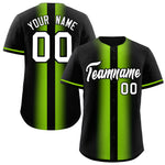 Custom Black Neon Green Lapel Gradient Fashion Baseball Jersey | BuyFootballJersey