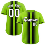 Custom Neon Green Black Lapel Gradient Fashion Baseball Jersey | BuyFootballJersey