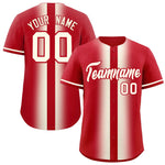 Custom Red Cream Lapel Gradient Fashion Baseball Jersey | BuyFootballJersey