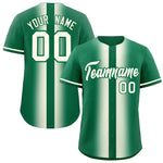 Custom Kelly Green Cream Lapel Gradient Fashion Baseball Jersey | BuyFootballJersey