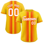 Custom Gold Orange Lapel Gradient Fashion Baseball Jersey | BuyFootballJersey