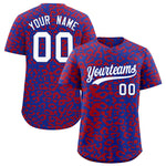 Custom Royal Red Leopard Print Pattern Baseball Jersey | BuyFootballJersey