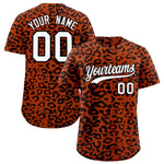 Custom Texas Orange Black Leopard Print Pattern Baseball Jersey | BuyFootballJersey