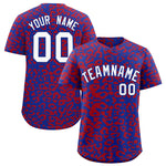 Custom Royal Red Leopard Print Pattern Baseball Jersey | BuyFootballJersey