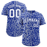 Custom Royal Silver Leopard Print Pattern Baseball Jersey | BuyFootballJersey